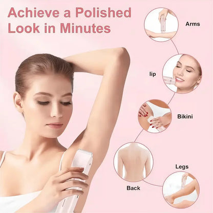 Women'S 2-In-1 Electric Shaver & Trimmer, IPX7 Waterproof,Type-C Charging, Ceramic Blades for Bikini & Body Hair Smooth