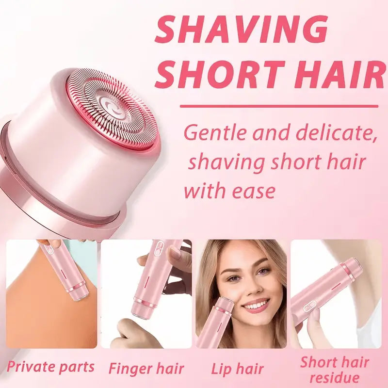 Women'S 2-In-1 Electric Shaver & Trimmer, IPX7 Waterproof,Type-C Charging, Ceramic Blades for Bikini & Body Hair Smooth